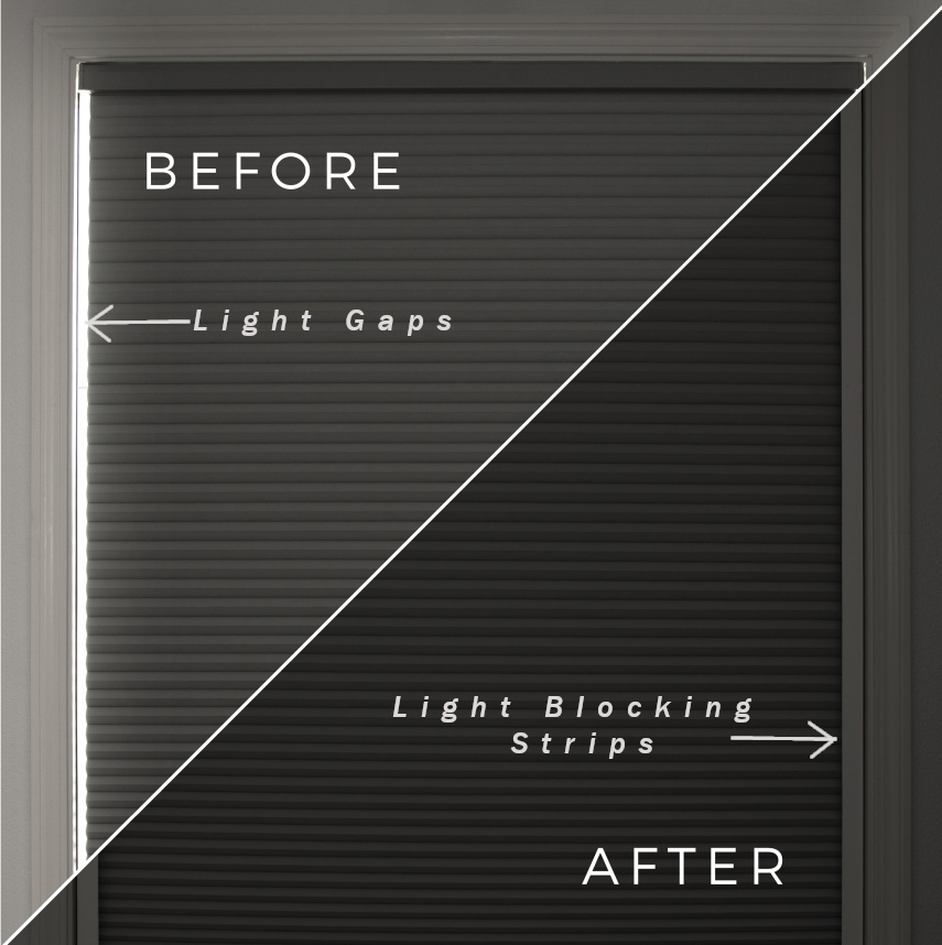 light blocking strips before and after photo